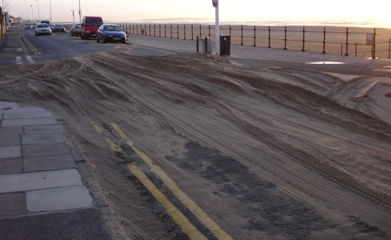 sand on road